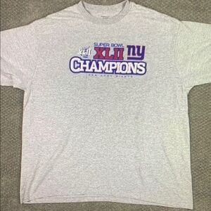 Men's Gray Super Bowl XLII Champions T-Shirt